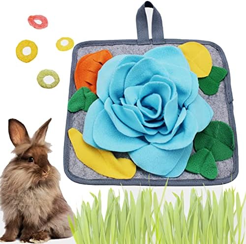 Abizoo Bunny Snuffle Mat Toy, 11.8''x11.8'', Blue