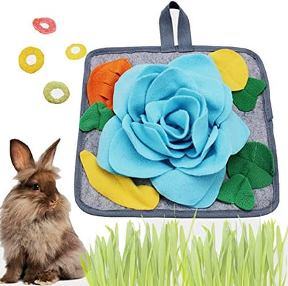 Abizoo Bunny Snuffle Mat Toy, 11.8''x11.8'', Blue