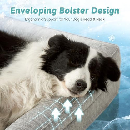 COZY KISS Cooling Dog Bed for Medium Dogs, 36" Orthopedic Pet Sofa