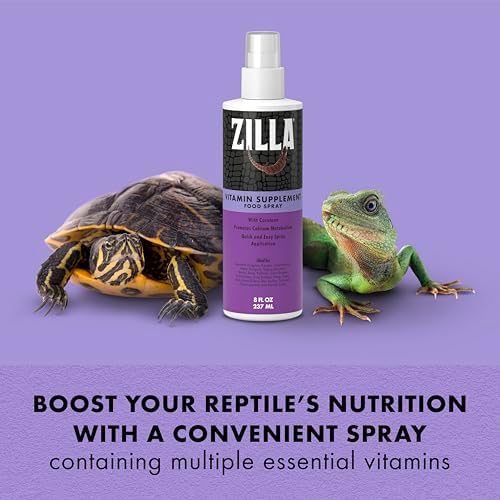 Zilla Vitamin Supplement Food Spray, Reptile Multivitamin, 8 Ounces