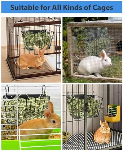 X Large Rabbit Hay Feeder Guinea Pig Hay Feeder Metal Frame Bunny Hay Holder Guinea Pig Hay Holder for Bunny, Guinea Pigs, Chinchillas, Small Animals (1 Pack)