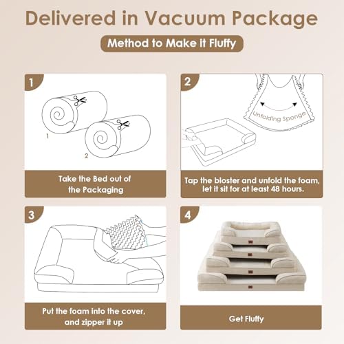 EHEYCIGA Orthopedic XXL Dog Bed, Waterproof Washable XL Big Pet Bed 48"