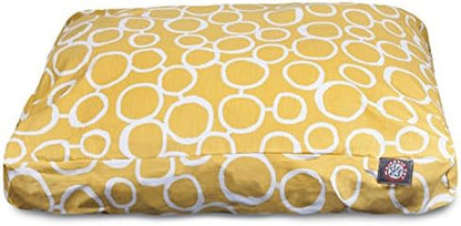 Majestic Pet Rectangular Dog Bed, Large, 44x36x5 in, Washable, Yellow