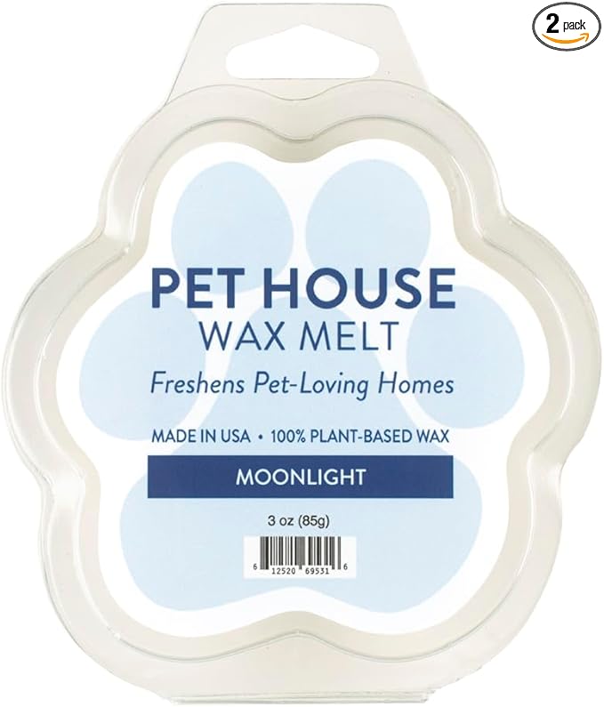 Pet House Scented Wax Melts Long-Lasting, Pet-Friendly Plant Based, Wax Melts for Home, Moonlight 3 OZ Each, 2 Pack