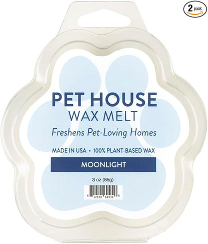 Pet House Scented Wax Melts Long-Lasting, Pet-Friendly Plant Based, Wax Melts for Home, Moonlight 3 OZ Each, 2 Pack