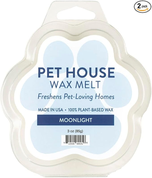 Pet House Scented Wax Melts Long-Lasting, Pet-Friendly Plant Based, Wax Melts for Home, Moonlight 3 OZ Each, 2 Pack