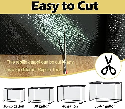 LWFCOEE Reptile Carpet Bearded Dragon Tank Accessories for 40 Gallon, 20 Gallon, 50 GallonTank, 17.5x79 Inch Non-Adhesive Reptile Mat Terrarium Liner for Leopard Gecko, Snake, Lizard and Tortoise
