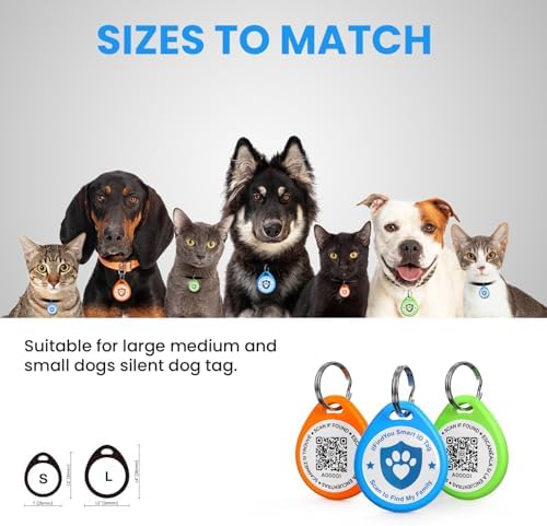 QR Code Cat Tags Personalized Small, Real-time Alerts, BLORGR