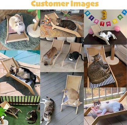 PETKARAY Cat Scratching Post with Cat Beach Chair, 36" Tall Palm Tree Cat Scratching Post, Large Sisal Cat Scratcher for Indoor Kittens