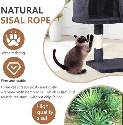 FDW | 36" Cat Tree Tower | Dark Gray | Multi-Level Indoor Activity Center