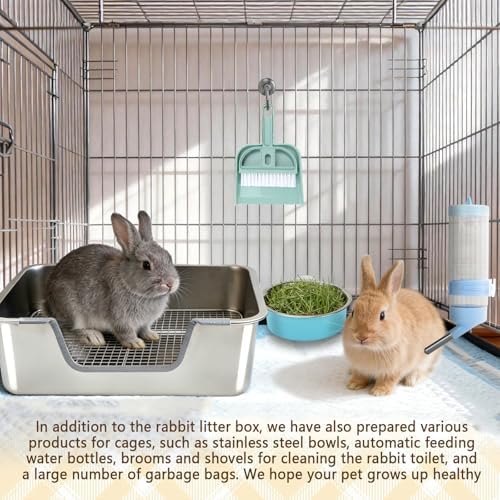 Rypet Large Stainless Steel Rabbit Litter Box Set for Small Animals