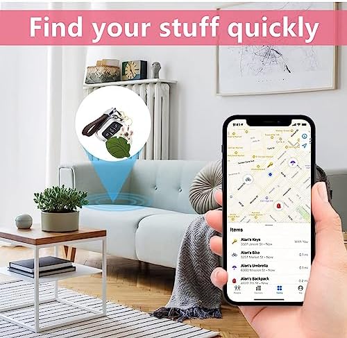 BORKUANA PU Leather Keychain Holder Protective Case Compatible with AirTag