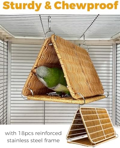 Chewproof Steel Frame Cockatiel Bird Nest for Cage for Medium Parrots