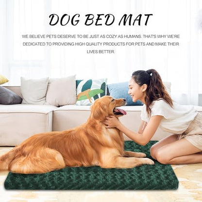 Dog Crate Pad Washable Cat Dog Pet Bed for Crate kennel Large Mat 36inGreen