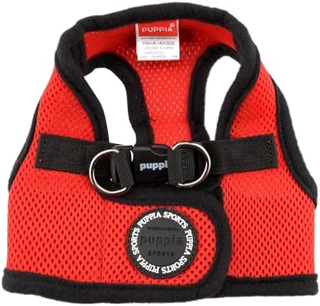 Puppia Soft Vest Dog Harness Step-in Padded Mesh No Choke No Pull Comfortable Walking Running Training for Small Medium Large Dogs, Red, XXX-Large