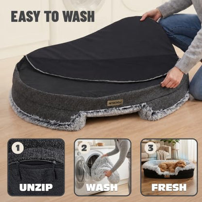 Miorun Fluffy Orthopedic Dog Beds Large Sized Dog, 36" Bolster Sofa Bed