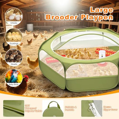 Pawaboo 6-in-1 Chicken Brooder Box for Chick Starter Kit