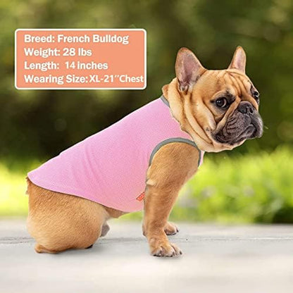 KYEESE 2Pack Dog Shirt for Large Dogs Soft Breathable T-Shirts, Pink+Grey