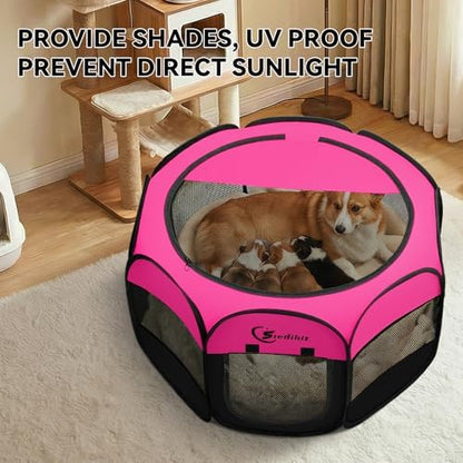 Siedihit Dog Playpen, Medium Puppy Pet Playpen, Dog Crate Tent Cage Indoor