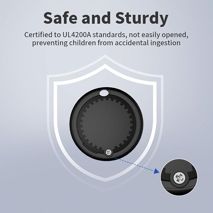 Air Tracker Tags-2 Pack, iOS Smart Bluetooth Tracker, Black | Keys Finder Works with Apple Find My App, Replaceable Battery, IP65 Waterproof, Anti Lost Tag for Luggage, Wallets, Backpacks