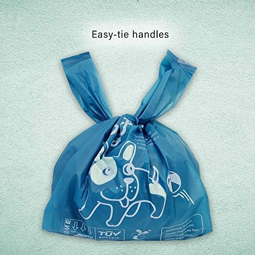Dog Poop Bags with Handles, 180 Count, Extra Thick Leak-Proof Dog Waste Bags, Certified Compostable, Unscented & Eco-Friendly, 9 x 13 inch (16 inch w/Handles)