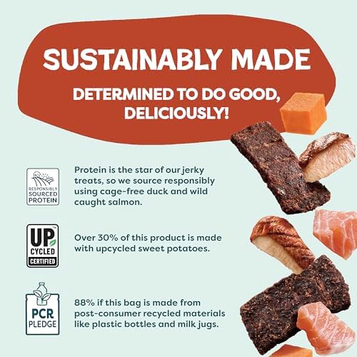 Shameless Pets Jerky Dog Treats, Variety 4-Pack – Healthy Chews with Salmon & Duck – Natural Dog Treats with Real Ingredients – Grain, Corn & Soy Free