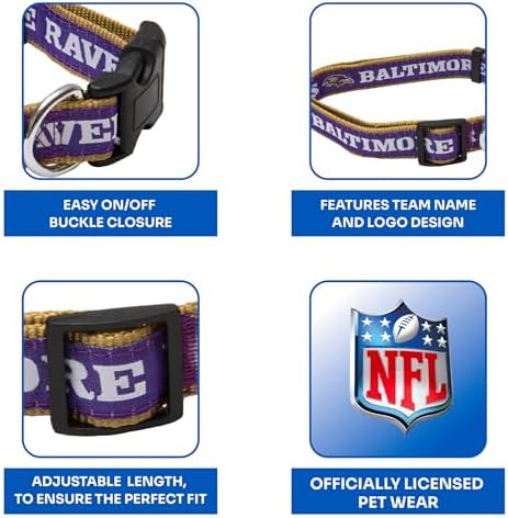 Pets First NFL Baltimore Ravens Licensed PET COLLAR, Extra Large - Heavy-Duty, Strong, and Durable Dog Collar. Available in 31 Football Teams and 4 Sizes