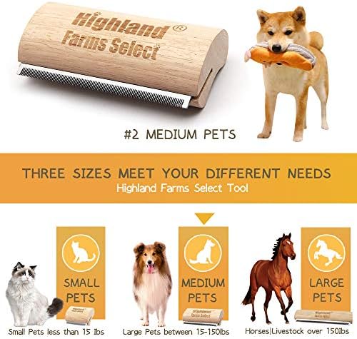 Professional Deshedding Grooming Tool for Dogs & Cats,Wood Pets Groomer 5In