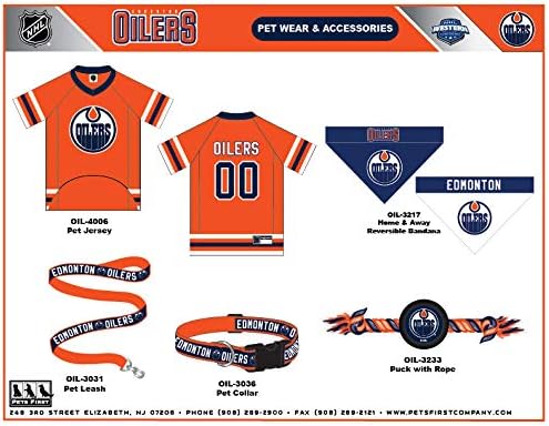 NHL Edmonton Oilers Bandana for Dogs & Cats, Large/X-Large. - Cute & Stylish Bandana! The Perfect Hockey Fan Scarf Bandana, Great for Birthdays or Any Party!