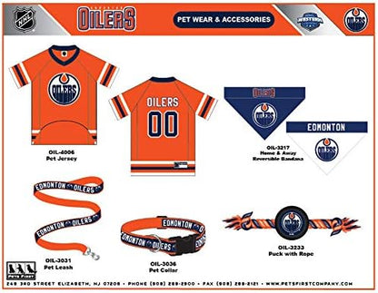 NHL Edmonton Oilers Bandana for Dogs & Cats, Large/X-Large. - Cute & Stylish Bandana! The Perfect Hockey Fan Scarf Bandana, Great for Birthdays or Any Party!