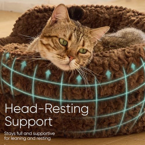 FUKUMARU Cat Bed for Indoor Cats, Small Dog Bed Washable, Round Kitten Bed