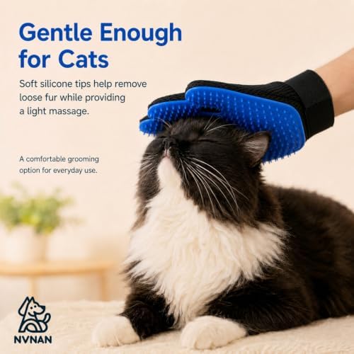 NVNAN Cat & Dog Grooming Glove and Curry Brush Set