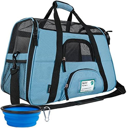 PetAmi Airline Approved Pet Carrier for Cats & Small Dogs, Small Light Blue