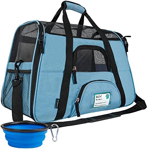 PetAmi Airline Approved Pet Carrier for Cats & Small Dogs, Small Light Blue