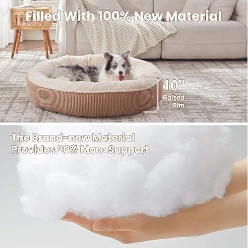 45 inches Calming Donut Dog Bed for Extra Large Dogs,Brown