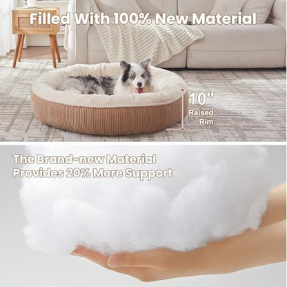 45 inches Calming Donut Dog Bed for Extra Large Dogs,Brown