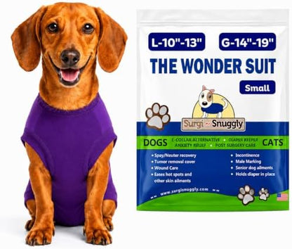 Surgi Snuggly Dog Surgery Recovery Suit, Cone Alternative, Spay/Neuter S