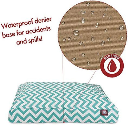 Majestic Pet Rectangular Dog Bed, Medium, 36x29x4 in, Washable, Teal