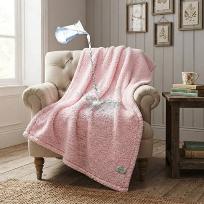 Waterproof Dog Blanket Reversible Fluffy Pet Bed Cover Pink Puppy Blankets Leakproof Sofa Couch Washable Cover Cat Pet Blanket for Warm-M