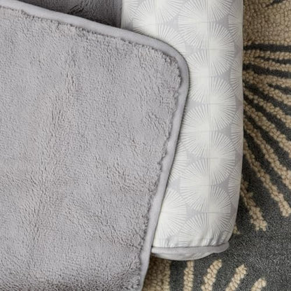 Nicole Miller New York PET Kendall Fluted Geo Cozy Couch Protector Pet Bed, Cozy & Calming, Non-Slip Bottom, Machine Washable, Grey, Large 40"x23"x4"