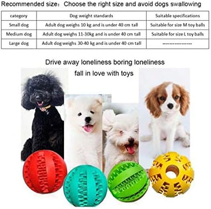 Sunglow 2 Pack Teething Toys Ball for Small/Medium/Large Dogs and Puppies, Nontoxic, Cat, Bite Resistant, Food Treat Feeder, Chew Tooth Cleaning Exercise Game, IQ Training