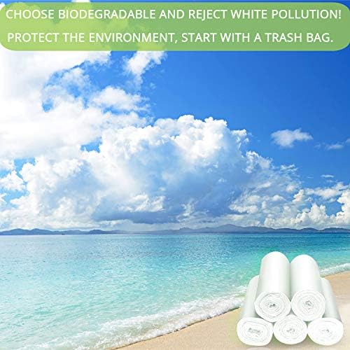 Biodegradable 2 Gallon Trash Bags, 100 Count, White