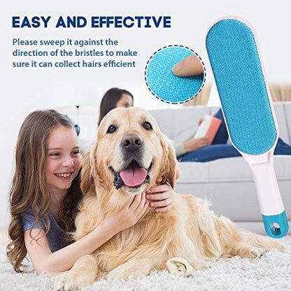 Pet Hair Remover for Clothes: Reusable Dog Cat Fur Lint Removal Brush for Clothes Furniture Couch Carpet Bed Car Seat - Self-Cleaning for Pet Owners (Fresh Blue, 1 Pack)