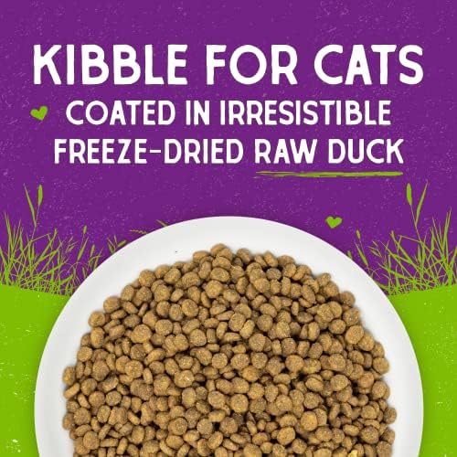 Stella & Chewy's Raw Coated Cat Food - High Protein, Grain-Free Kibble with Cage-Free Duck - Premium Digestive Support with Probiotics - All Natural Small Kibble - Perfect for Picky Eaters - 5 lb Bag