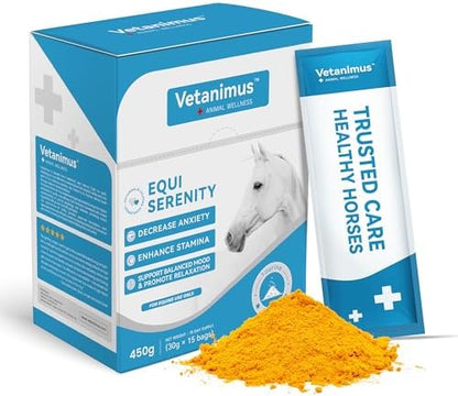Horse Calming Support Powder – Helps Maintain Relaxed Behavior & Focus | Equine Taurine & Magnesium Blend | 15-Day Supply