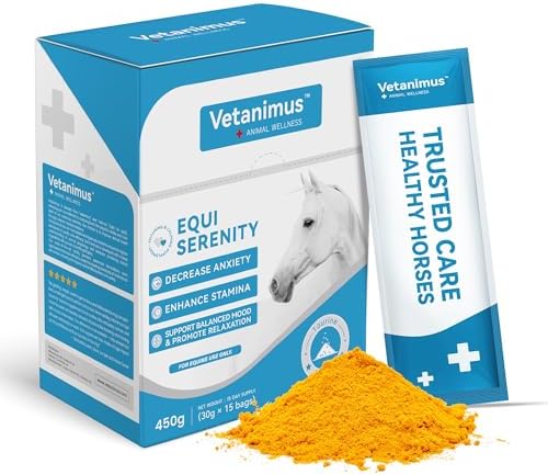 Horse Calming Support Powder – Helps Maintain Relaxed Behavior & Focus | Equine Taurine & Magnesium Blend | 15-Day Supply