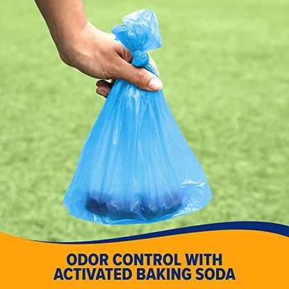 Arm & Hammer Durable Disposable Dog And Cat Waste Bags With Activated Baking Soda, 180 Dog Poop Bags, 9 x 14 Inches, Blue (Pack of 2)