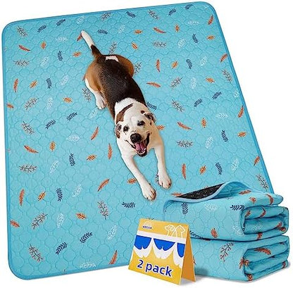 Sunheir Washable Pee Pads for Dogs Extra Large 36" x 72" 2-Pack, Reusable Puppy Pads Pet Training Pads, Waterproof Dog Pee Pads for Crate, Whelping Pad, Non-Slip Protects Against Urine Leakage