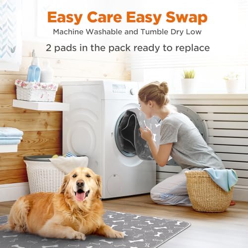 Washable Pee Pads for Dogs, 2 Pack Reusable Puppy Pads, 24"x36"