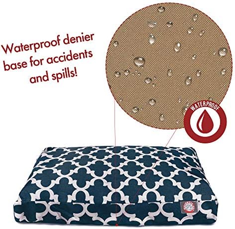 Majestic Pet Rectangular Dog Bed, Medium, 36x29x4 in, Washable, Navy